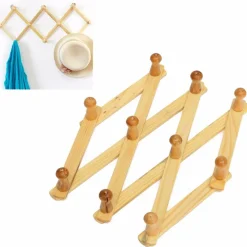 APPENDIABITI APPENDIPANNI DA PARETE LEGNO 10 POSTI A FISARMONICA ESTENSIBILE