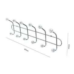 APPENDIABITI ATTACCAPANNI DA PORTA 12 GANCI POMELLI CRYSTAL GANCIO DIETRO PORTA