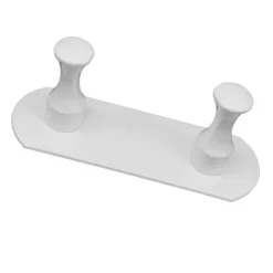 APPENDIABITI CON 2 GANCI BIANCO PER ACCAPPATOIO BAGNO CUCINA CASA DA PARETE 59756