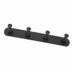 APPENDIABITI CON 4 GANCI NERO PER ACCAPPATOIO BAGNO CUCINA CASA DA PARETE 59753