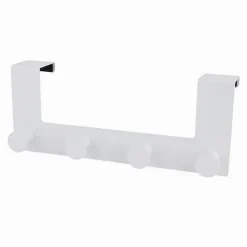 APPENDIABITI DA PORTA CON 4 GANCI 27X11.5CM BIANCO PER ASCIUGAMANI VESTITI 87781