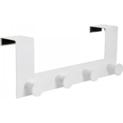 APPENDIABITI DA PORTA CON 4 GANCI 27X11.5CM BIANCO PER ASCIUGAMANI VESTITI 87781