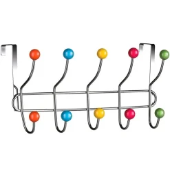 APPENDIABITI DA PORTA CON 10 GANCI E POMELLI MULTICOLORE GANCIO DIETRO PORTA