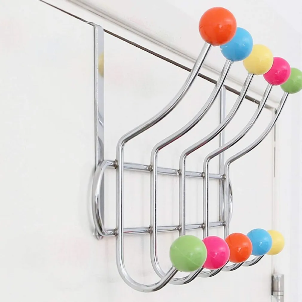 APPENDIABITI DA PORTA CON 10 GANCI E POMELLI MULTICOLORE GANCIO DIETRO PORTA