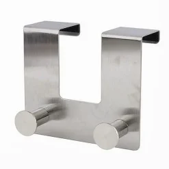 APPENDIABITI DA PORTA CON 2 GANCI 12.5 X 11.5CM SILVER ASCIUGAMANI VESTITI 87783