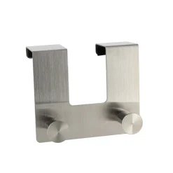 APPENDIABITI DA PORTA CON 2 GANCI 12.5 X 11.5CM SILVER ASCIUGAMANI VESTITI 87783