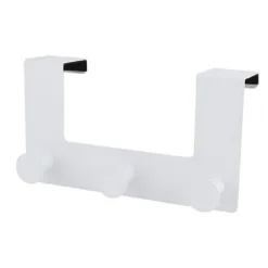 APPENDIABITI DA PORTA CON 3 GANCI 19.5X11.5 CM BIANCO ASCIUGAMANI VESTITI 87780