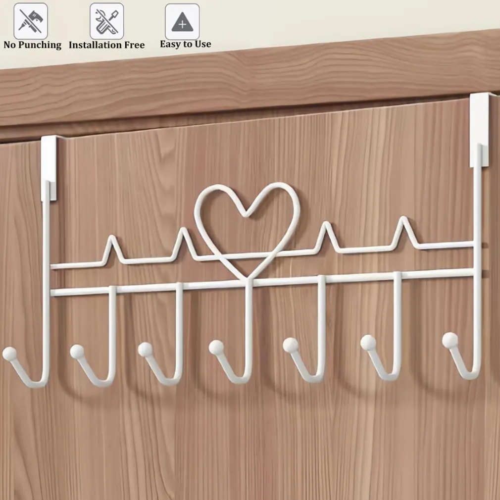 APPENDIABITI DA PORTA FORMA CUORE GANCI PER CAPPOTTI ASCIUGAMANI BORSE ORGANIZZATORE CASA