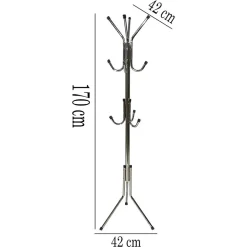 APPENDIABITI DA TERRA 170 CM ATTACCAPANNI 11 GANCI CROMATO PIANTANA APPENDI ABITI