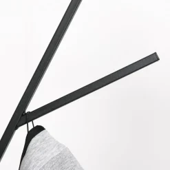 APPENDIABITI DA TERRA ATTACCAPANNI IN METALLO E LEGNO NERO 45 X 45 X 180 CM