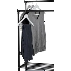 APPENDIABITI MULTISTAND ARMADIO IN METALLO ALTEZZA REGOLABILE 2 ASTE 4 RUOTE 3 RIPIANI