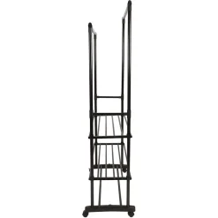 APPENDIABITI MULTISTAND ARMADIO IN METALLO ALTEZZA REGOLABILE 2 ASTE 4 RUOTE 3 RIPIANI