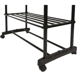 APPENDIABITI MULTISTAND ARMADIO IN METALLO ALTEZZA REGOLABILE 2 ASTE 4 RUOTE 3 RIPIANI