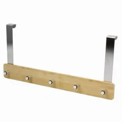 APPENDIABITI PER PORTA IN METALLO LEGNO CON 5 POSTI GANCI GIACCHE VESTITI 79551