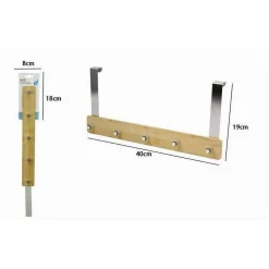 APPENDIABITI PER PORTA IN METALLO LEGNO CON 5 POSTI GANCI GIACCHE VESTITI 79551