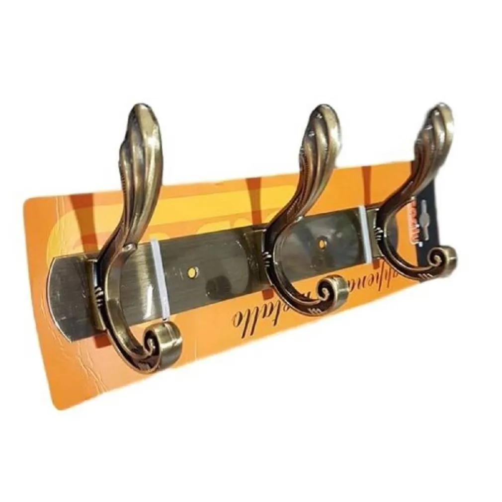 APPENDINI APPENDI PANNI ABITI ASCIUGAMANI PARETE OTTONE BRONZO 3 POSTI 52721A