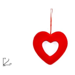 APPENDINO A FORMA DI CUORE VELLUTO ROSSO 19CM IDEA REGALO SAN VALENTINO HJ-KQ20
