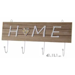 APPENDINO APPENDI ABITI DA PARETE LEGNO GANCIO A 4 DECORO HOME 41X11X1CM 745693