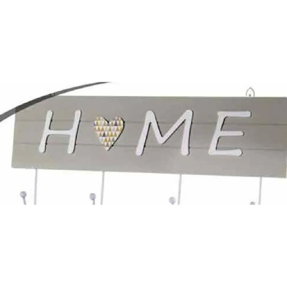 APPENDINO APPENDI ABITI DA PARETE LEGNO GANCIO A 4 DECORO HOME 41X11X1CM 745693