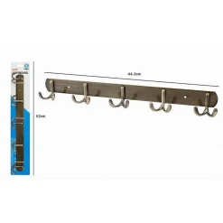 APPENDINO APPENDI PORTA ASCIUGAMANI A 5 GANCI DOPPIO BRONZO BAGNO CONIGLIO 52915