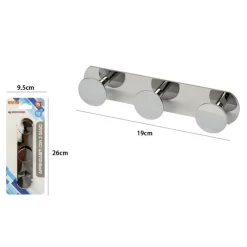 APPENDINO CON 3 GANCI APPENDI PORTA ASCIUGAMANO A 3 POSTI BAGNO CASA CROMATO 59762