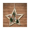APPENDINO FORMA STELLA IN LEGNO CON RAMI E PALLINE 42CM BIANCO DECORO NATALIZIO