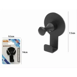 APPENDINO GANCIO APPENDI PORTA ASCIUGAMANO 1 POSTO BAGNO CASA NERO 7.5 CM 59750