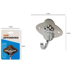 APPENDINO GANCIO APPENDIABITI PORTA ASCIUGAMANO 1 POSTO BAGNO FIORI PARETE 52672