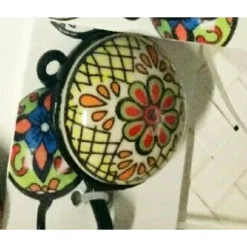 APPENDINO GANCIO PARETE APPENDIABITI METALLO CERAMICA DECORI ASS. 13X4CM 749346