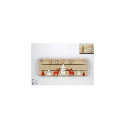 APPENDINO NATALIZIO IN LEGNO CON MOLLETTE E DISEGNI 53CM DECORAZIONI NATALIZIE