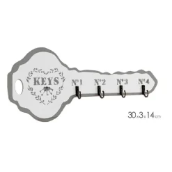 APPENDINO PORTACHIAVI LEGNO DA PARETE 30X3X14CM DECORO CHIAVE SHABBY CHIC 765902