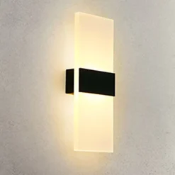APPLIQUE CUBO A LED DA 12W IN VETRO FARETTO DA PARETE MURO LUCE PER INTERNI IP20