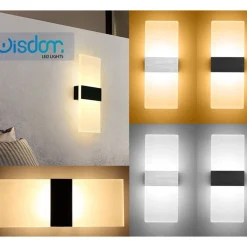 APPLIQUE CUBO A LED DA 12W IN VETRO FARETTO DA PARETE MURO LUCE PER INTERNI IP20