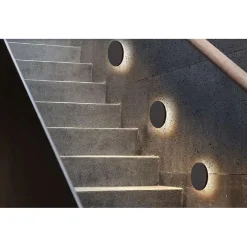 APPLIQUE ESTERNO 12W NERA TONDA SLIM IP65 ALLUMINIO LUCE NATURALE 4000K XC-9286