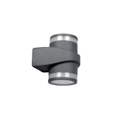 APPLIQUE IN ALLUMINIO 2X7W CON DOPPIA EMISSIONE CORPO GRIGIO LUCE 4000K XC-9288