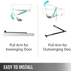APRIPORTA AUTOMATICO MAGNETICO A BATTENTE 50 W REGOLABILE A 120 GRADI IN ACCIAIO