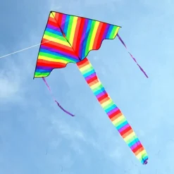 AQUILONE ARCOBALENO CODA LUNGA GIOCO ESTERNO SPIAGGIA SUPER FACILE DA PILOTARE