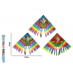 AQUILONE ARCOBALENO GIOCO ESTERNO SPIAGGIA FACILE DA PILOTARE VARI COLORI 110X90