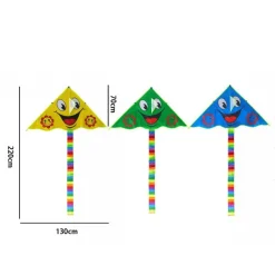 AQUILONE SORRISO GIOCO ESTERNO SPIAGGIA FACILE DA PILOTARE VARI COLORI 130x70 CM