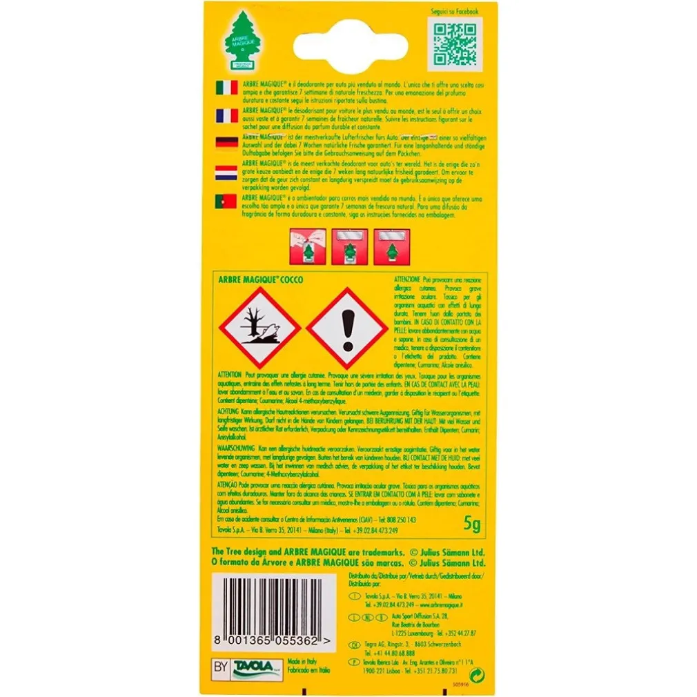 ARBRE MAGIQUE MONO PROFUMATORE PER AUTO PROFUMAZIONE FRAGRANZA MUSCHIO BIANCO