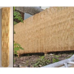 ARELLA PALIZZATA LISTELLI CANNE BAMBÙ LEGNO ESTERNI RECINZIONE GIARDINO 2X5 MT 134706