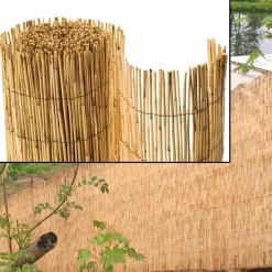 ARELLA PALIZZATA LISTELLI CANNE BAMBÙ LEGNO ESTERNI RECINZIONE GIARDINO 1.5X5MT 134705