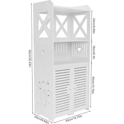 ARMADIETTO DA BAGNO MULTIUSO CON PORTA SCAFFALI SOGGIORNO CAMERA CUCINA 40 X 25 X 90 CM