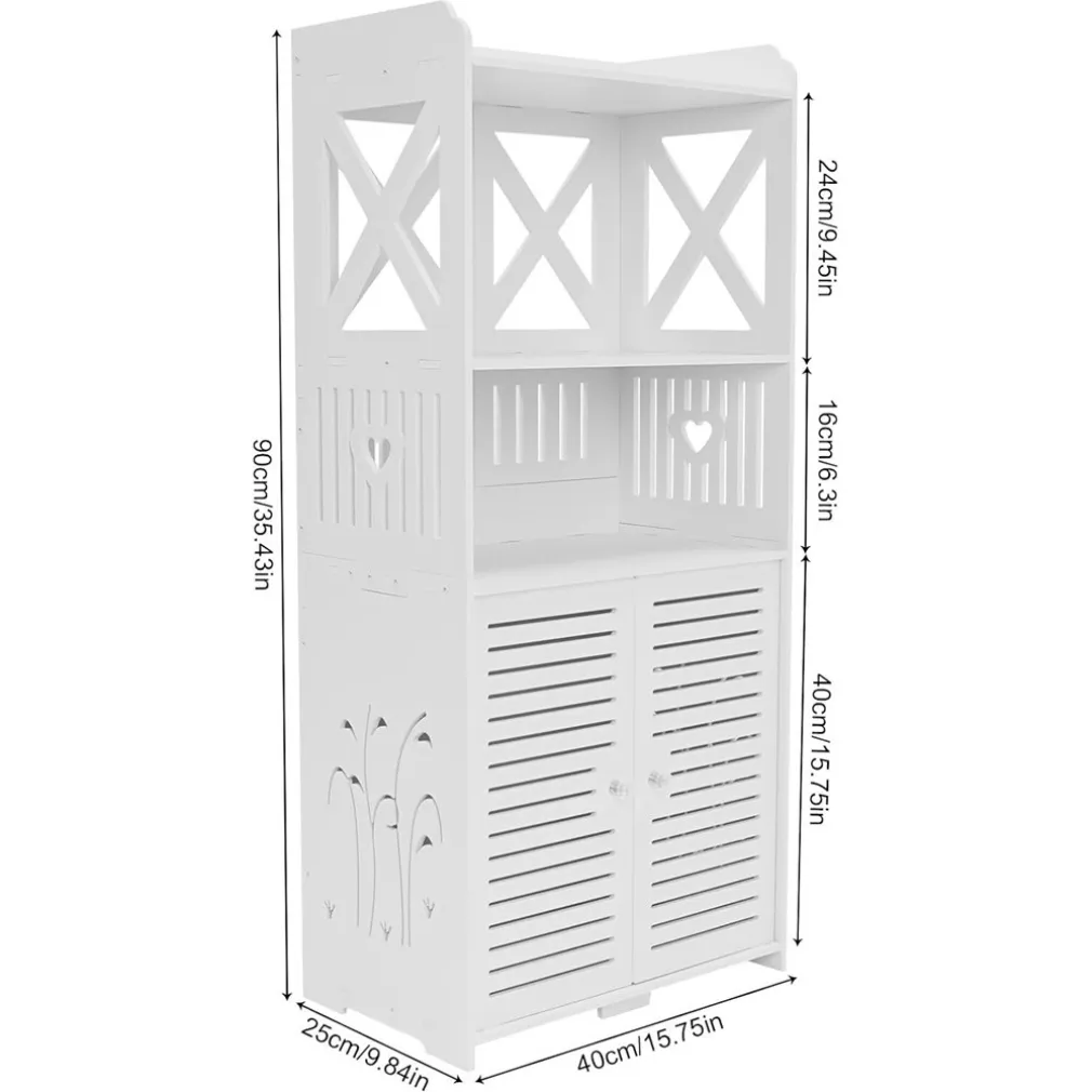 ARMADIETTO DA BAGNO MULTIUSO CON PORTA SCAFFALI SOGGIORNO CAMERA CUCINA 40 X 25 X 90 CM