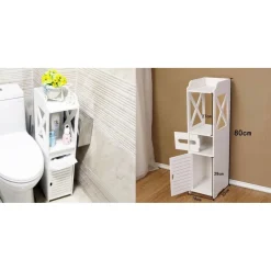 ARMADIETTO PORTAOGGETTI RIPIANI PORTA CARTA IGIENICA ORGANIZER DA BAGNO PER PICCOLI SPAZI