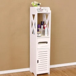 ARMADIETTO PORTAOGGETTI RIPIANI PORTA CARTA IGIENICA ORGANIZER DA BAGNO PER PICCOLI SPAZI