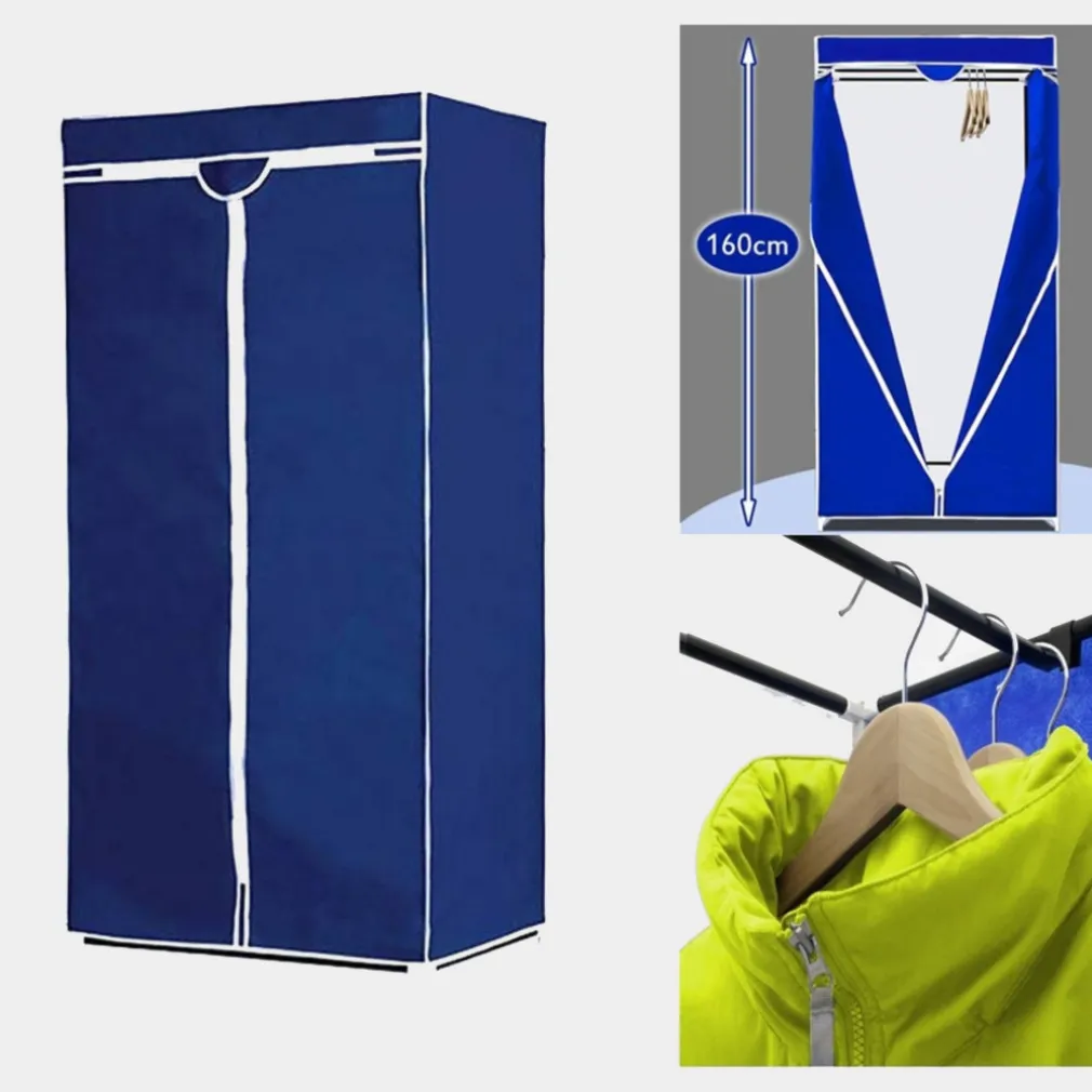 ARMADIO GUARDAROBA SALVASPAZIO CON COPERTURA 75X50X160CM ABITI VESTITI ORGANIZER