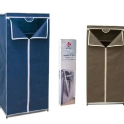 ARMADIO GUARDAROBA TESSUTO APPENDIABITI ACCIAIO SMONTABILE ABITI RIPIANO