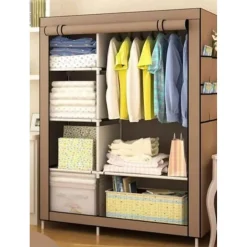 ARMADIO GUARDAROBA TESSUTO APPENDIABITI ACCIAIO SMONTABILE ABITI 2 ANTE