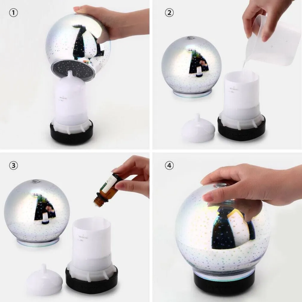 AROMATERAPIA 7 LED 3D UMIDIFICATORE DIFFUSORE AROMI CASA UFFICIO HYTC002